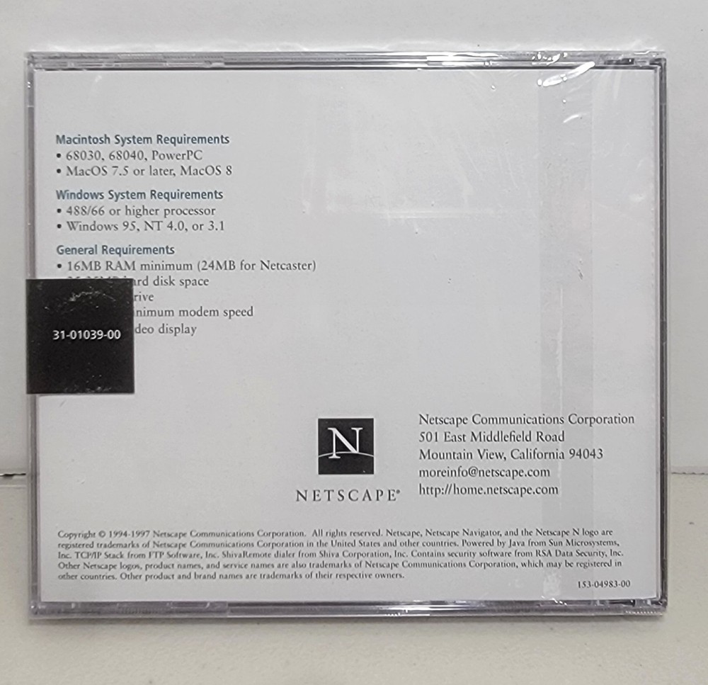 1997 Netscape Communicator Inet Acc Edition 4 PC&Mac CD, Retail Big Box Complete