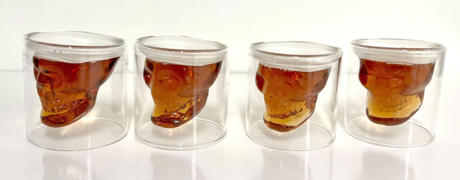 Set of 12 - Skull Head Shot Glasse Crystal Clear Skull Whisky Vodka shot glass