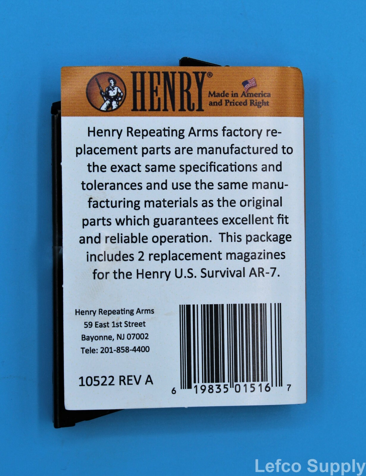 Henry 22 US Survival Rifle Magazine .22 LR 8-Round RD Clip Mag Two Pack 2-Pack
