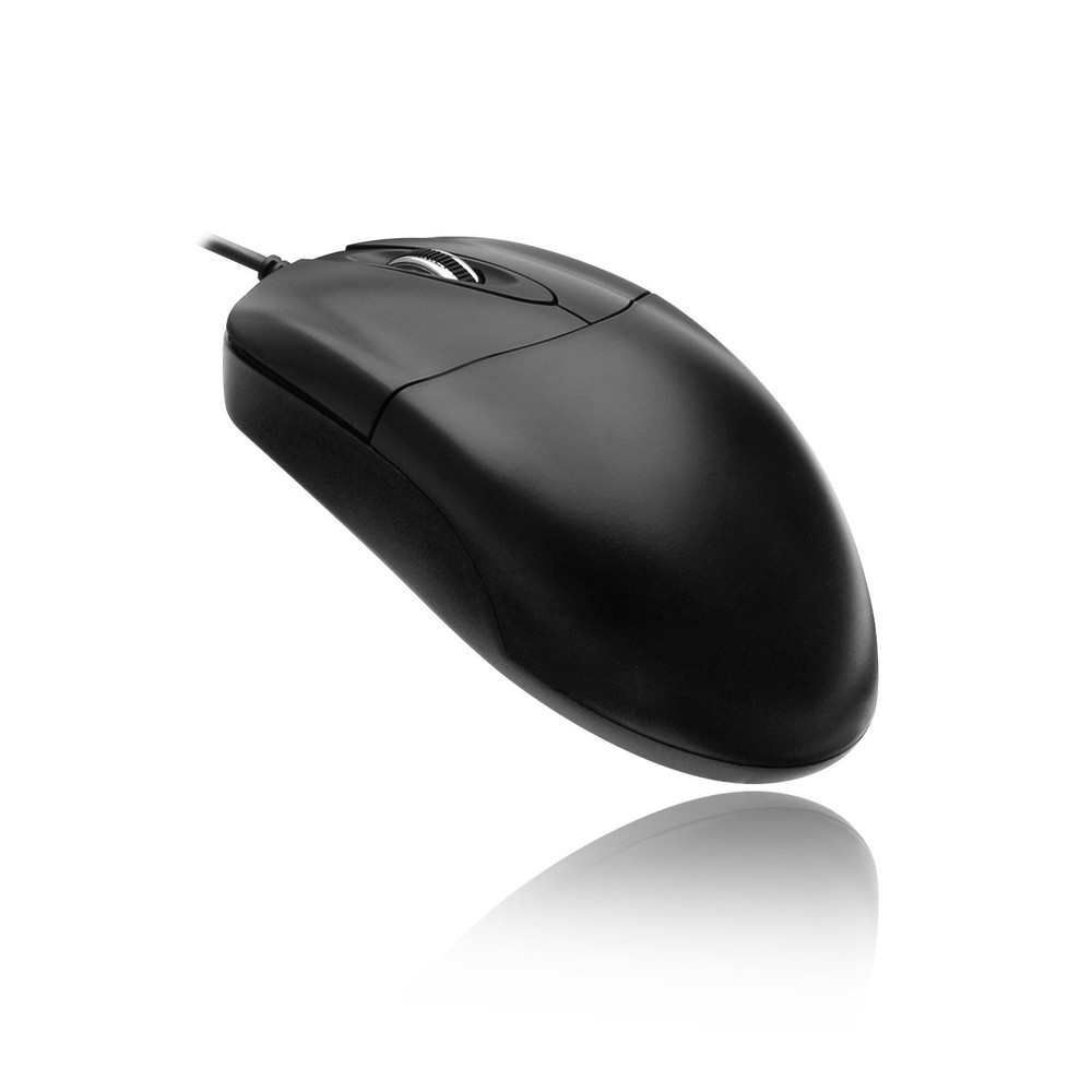 3-Button USB Optical Scroll Mouse with 1000 DPI - Black Desktop Accessory
