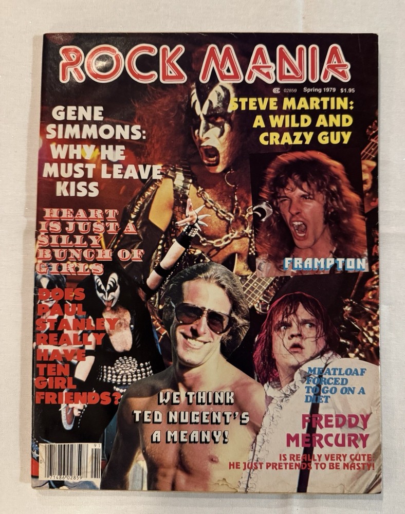 KISS ✨ VINTAGE AUCOIN ERA SPRING 1979 ROCK MANIA MAGAZINE ✨VERY NICE CONDITION ✨