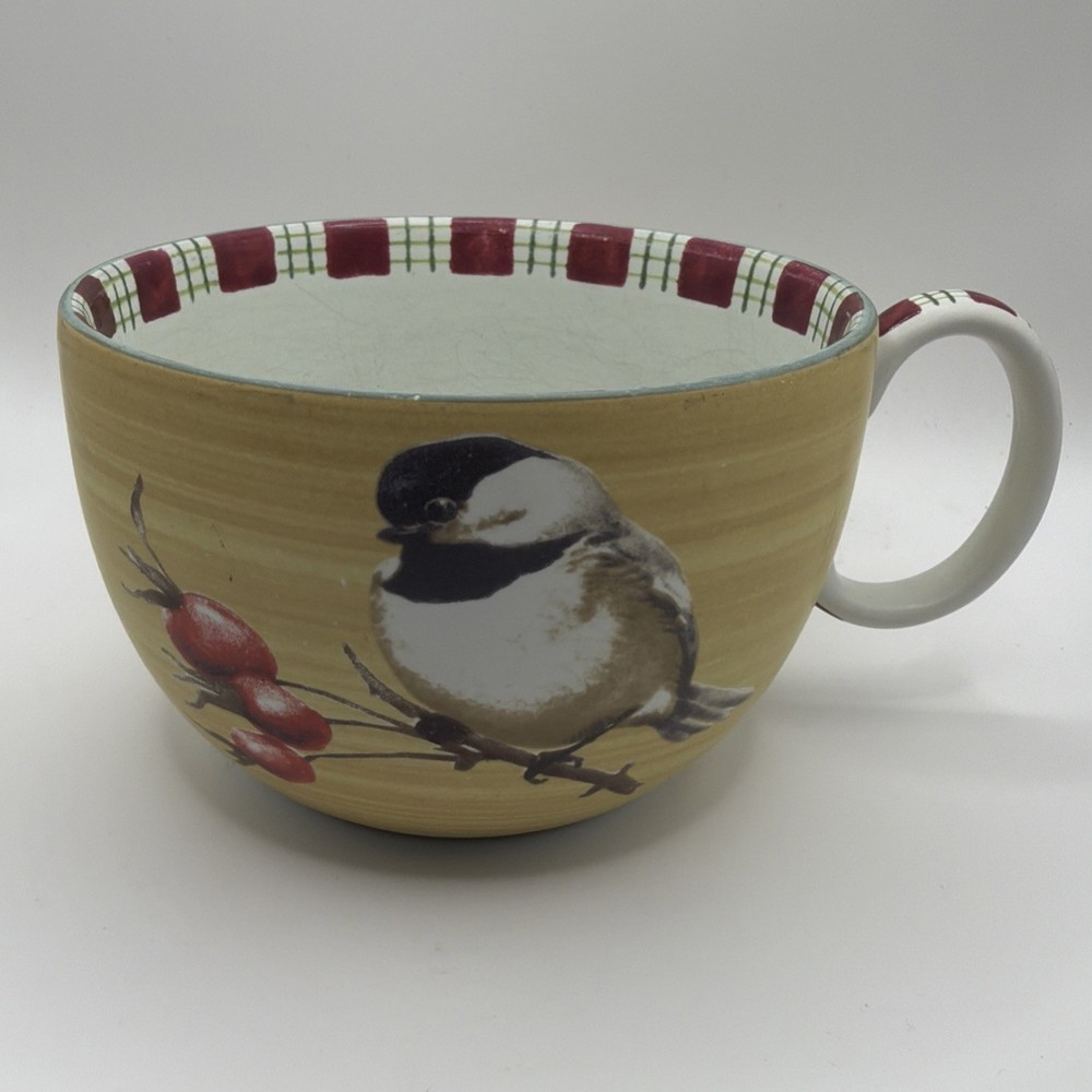 Lenox Dinnerware Winter Greetings Everyday Pattern Cup - Chickadee Winter Berry