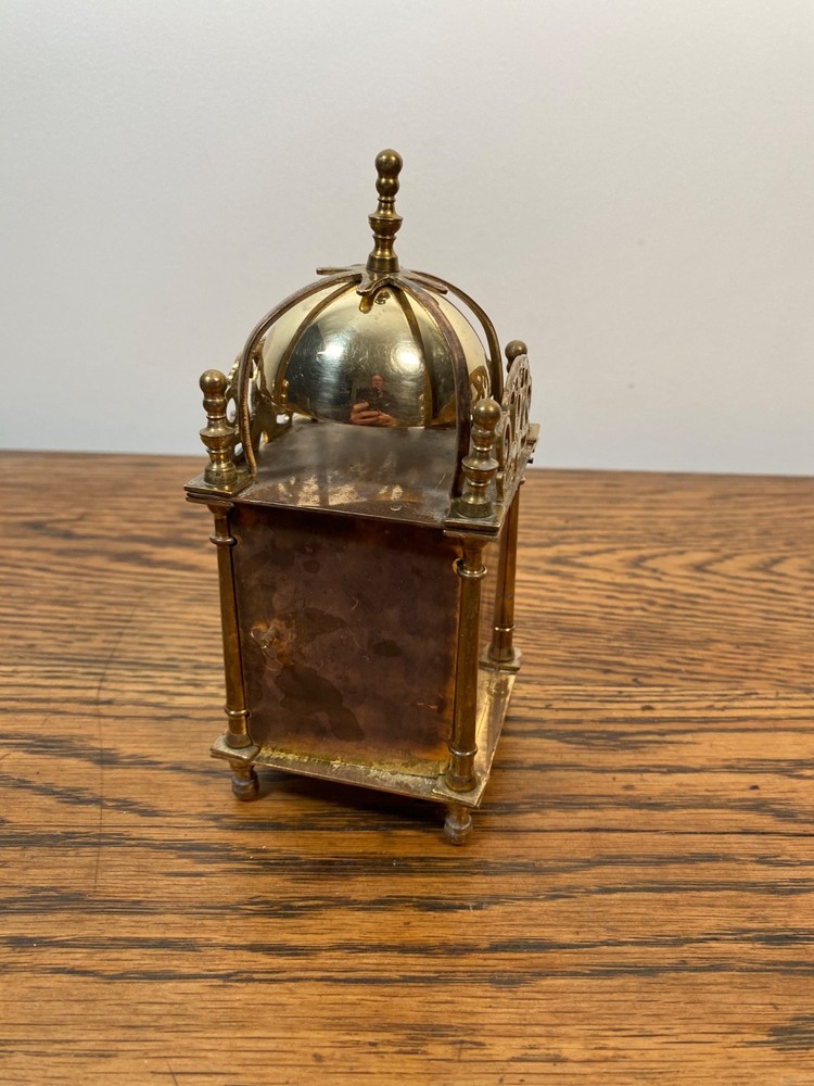 VINTAGE BRASS SMITHS MECHANICAL LANTERN CLOCK