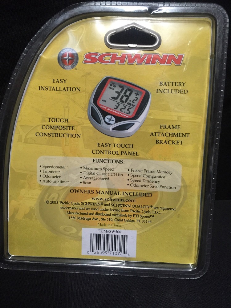 SCHWINN WIRED 12 FUNCTION BIKE CYCLING COMPUTER SPEEDOMETER TRIPMETER ODOMETER