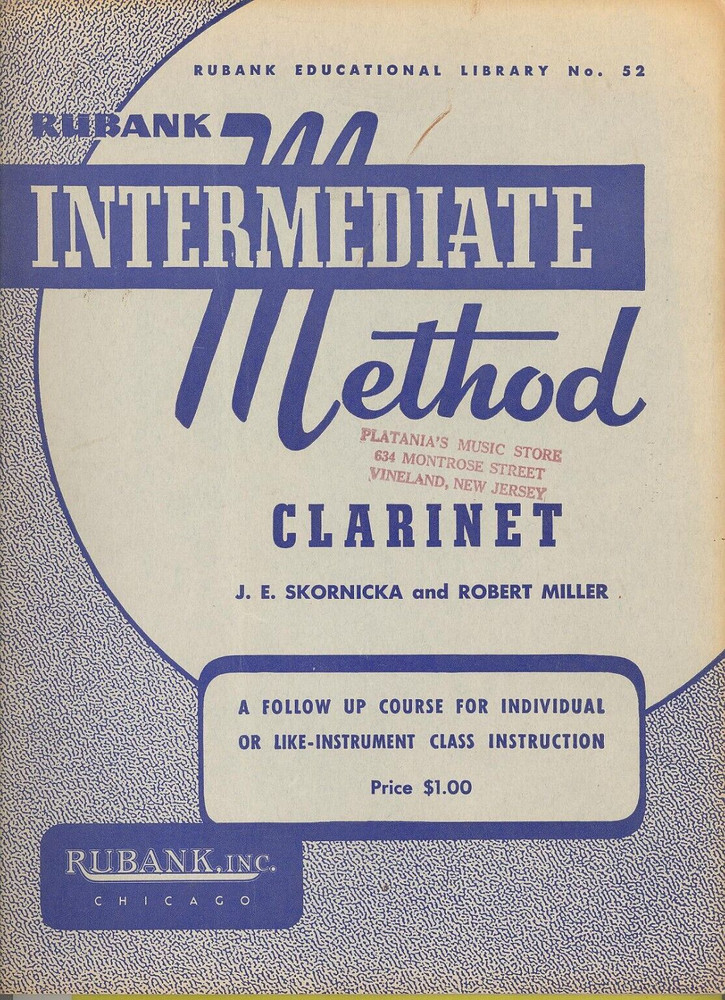 Rubank Intermediate Method for Clarinet Songbook/Sheet Music