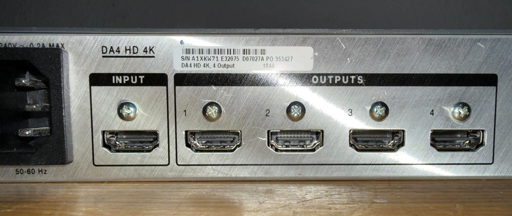 Extron DA4 HD 4K 4-Output HDMI Distribution Amplifier