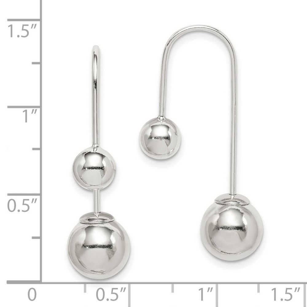 Sterling Silver Polished Front and Back Dangle Earrings