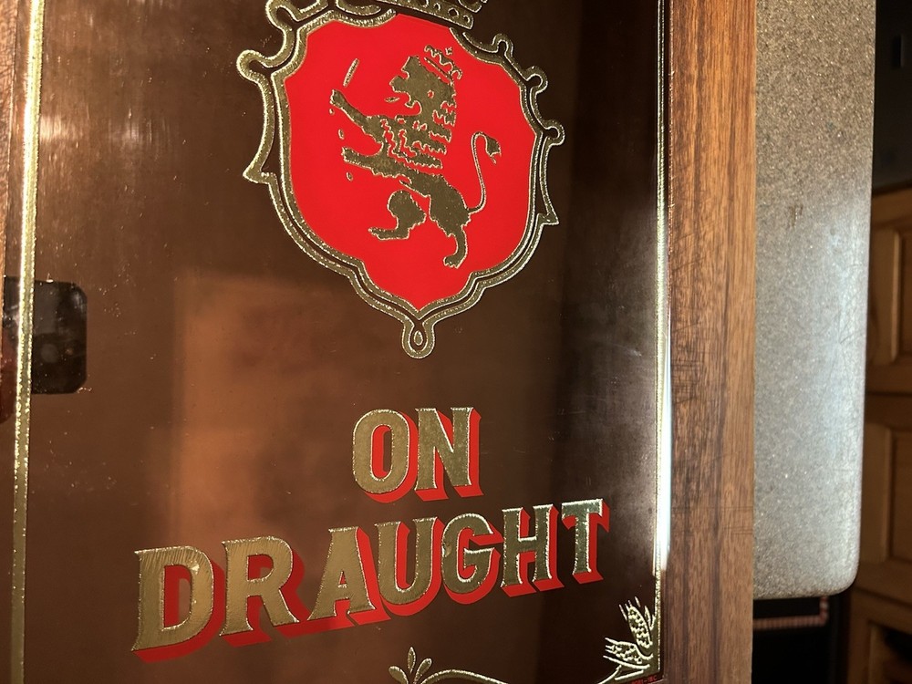Strohs Beer Sign Reverse Style Mirror Gold Leaf
