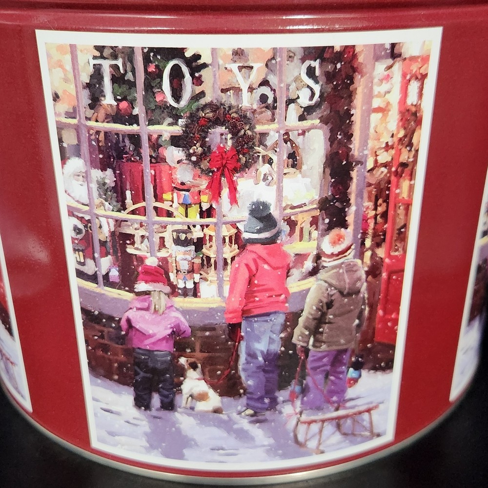 Christmas Theme Popcorn Tin Empty