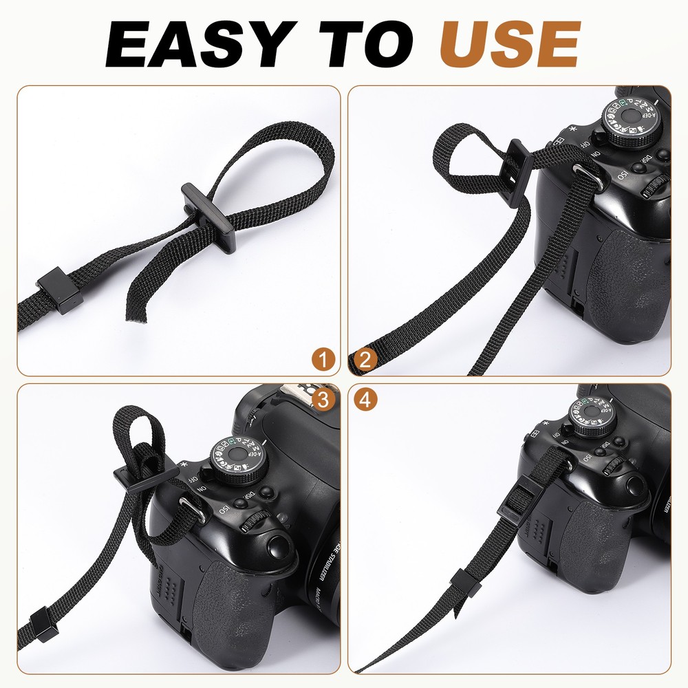 Camera Strap, 2Pcs 0.8" Width Nylon Adjustable Neck Shoulder Strap, Black