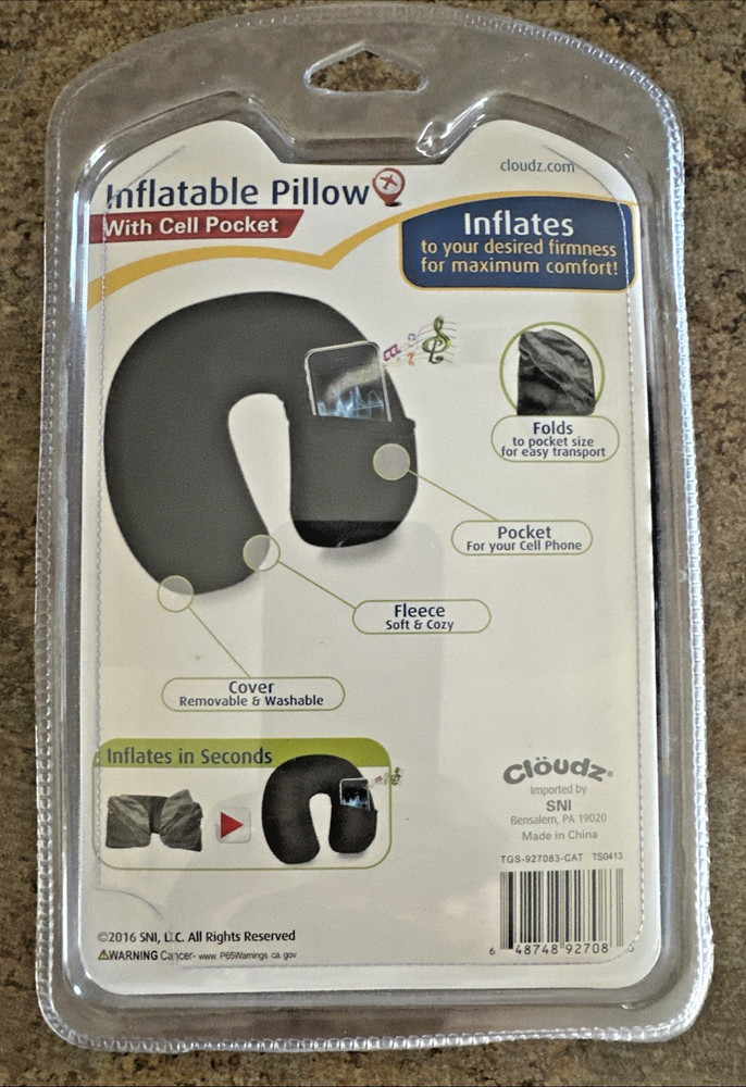 Cloudz Inflatable Pillow With Cell Pocket
