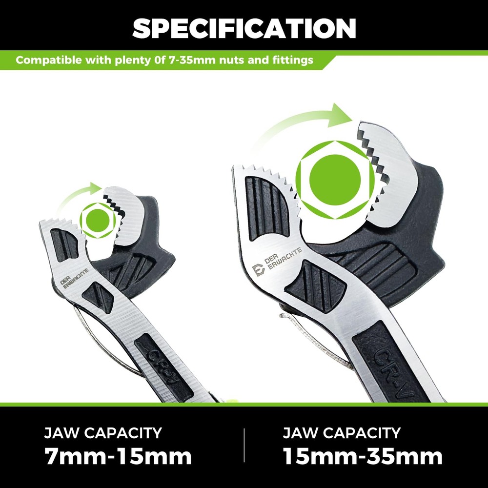 Multi-function Adjustable Pipe Wrench Set, 2-Piece, Quick Self-Adjusting, Pow...