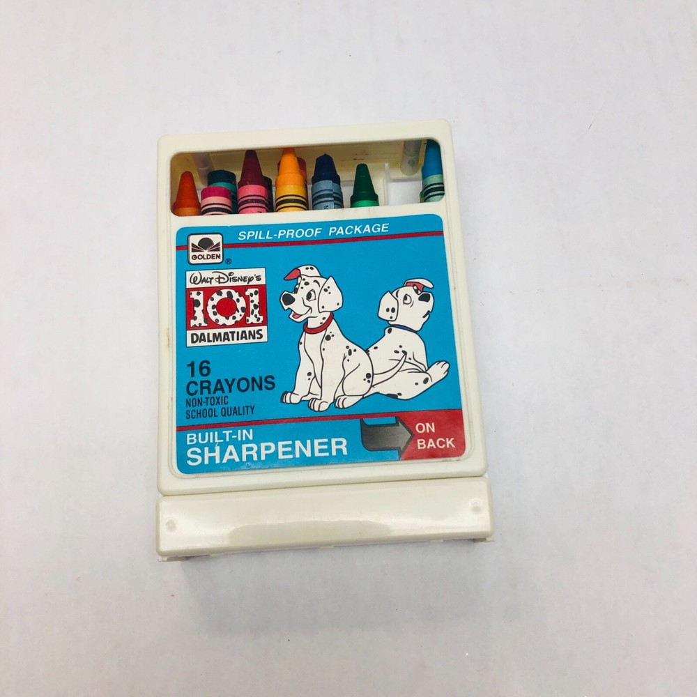 Vintage Disney 101 Dalmatians Crayons w/ Sharpener *Some Missing READ* BIN J