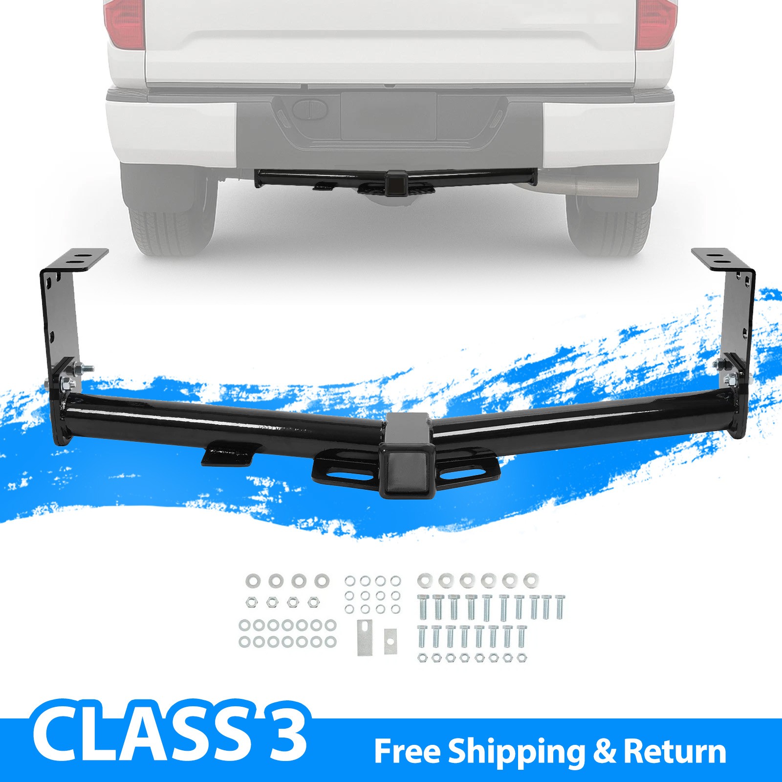 Towing Trailer Hitch Receiver 2" Class 3 Rear Bumper For Toyota Tundra 2007-2021