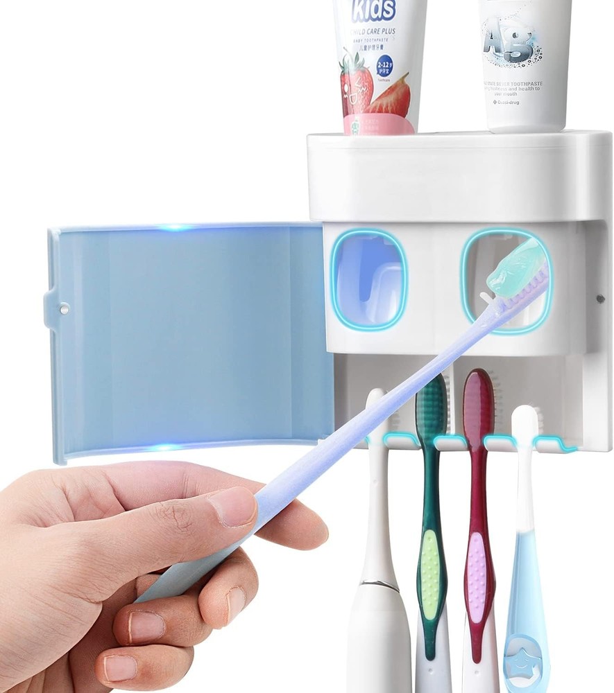 Wall Mounted Toothbrush Holder With Automatic Dispenser