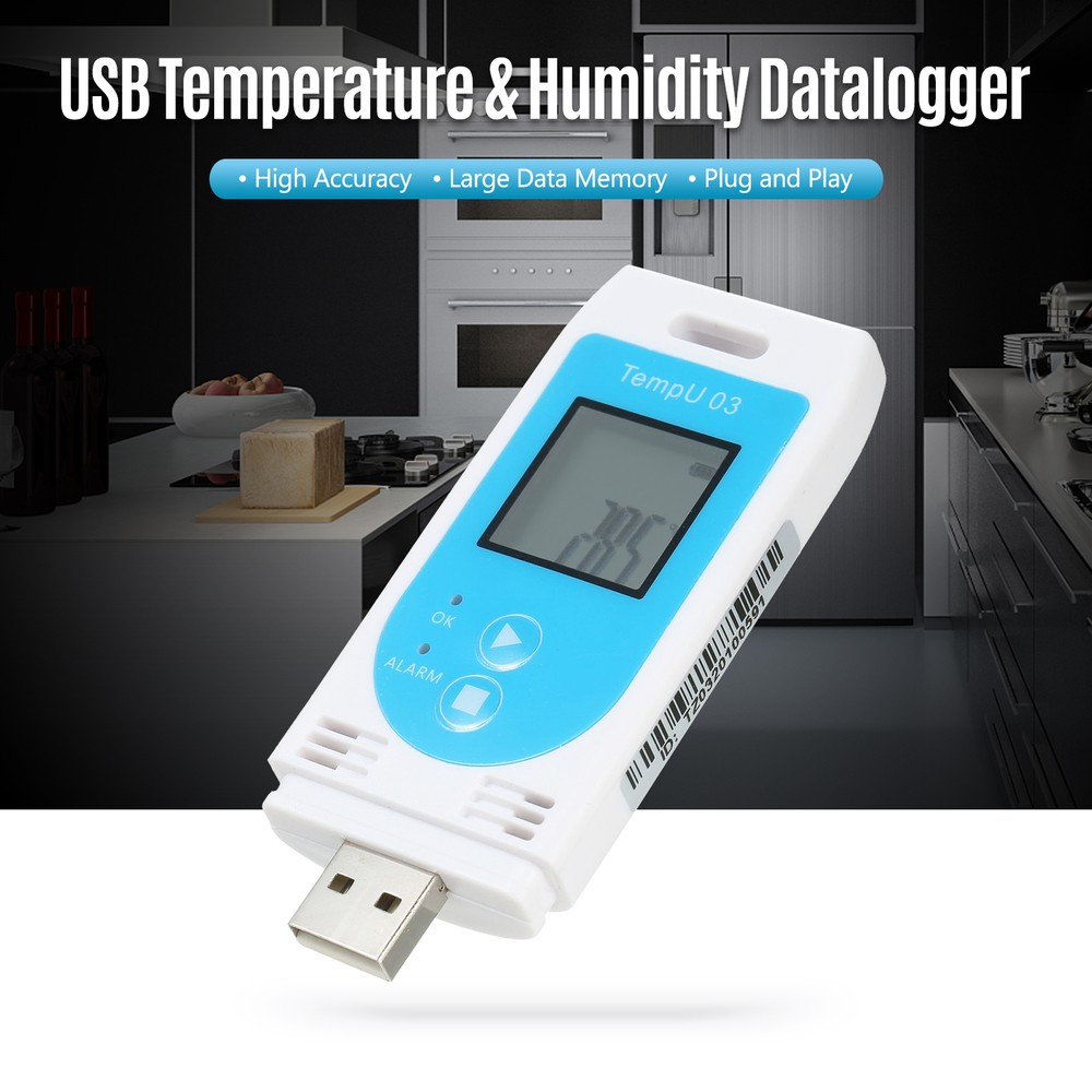 USB Temperature Humidity Data Logger Reusable RH TEMP Datalogger T4D1