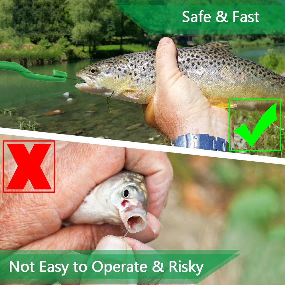 BB Hapeayou Easy Fish Hook Remover Tool 10pcs Medium, ['Red', 'Green']