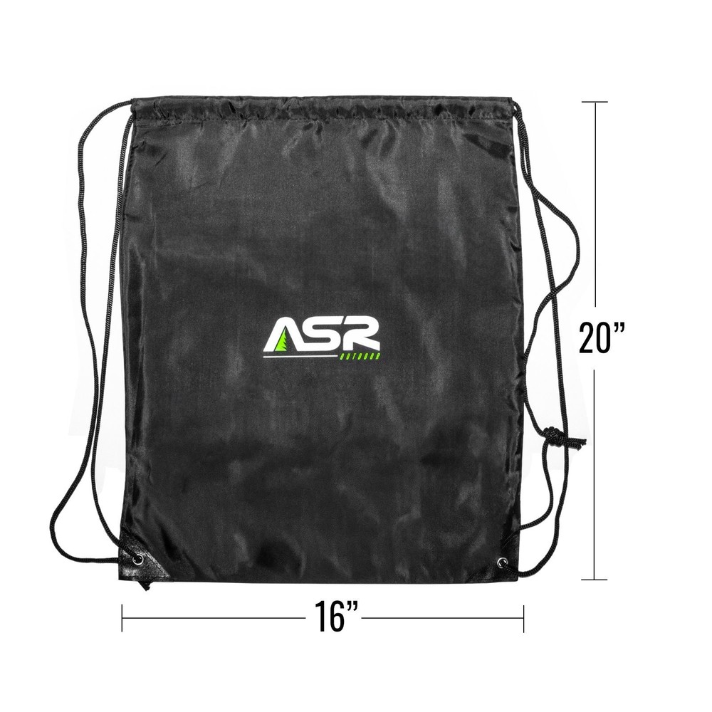 ASR Outdoor Black Drawstring Security Strings Bag with Stopper
