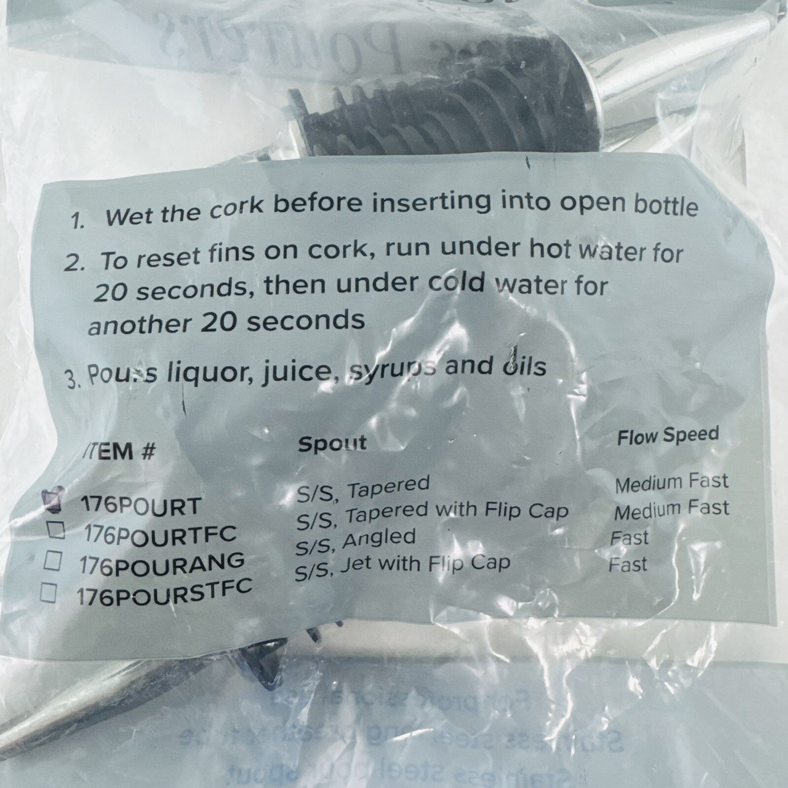 Stainless Steel Classic Bottle Pourers W/Tapered Spout 12 Pack Pourer