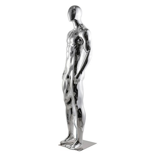 Male Chrome Plastic Unbreakable Mannequin Display Dress Form #PS-NIPEG-CS