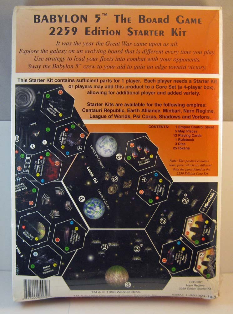 "Babylon 5: NARN (2259 Starter Kit)" SEALED! Component Game System