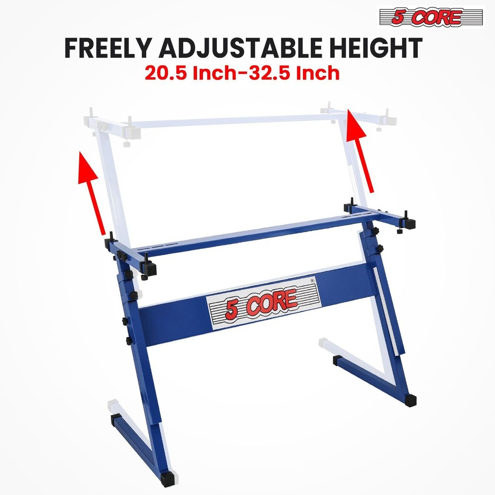 5 CORE Keyboard Stand Z Style Adjustable Electric Piano Riser Foldable & Sturdy