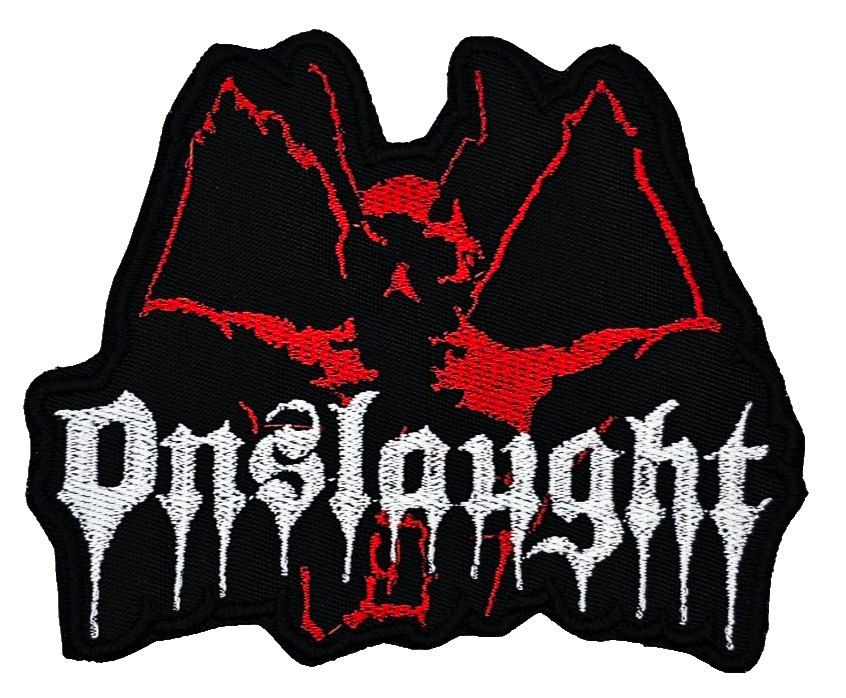 ONSLAUGHT KILLING PEACE LOGO (shaped border) EMBROIDERED PATCH
