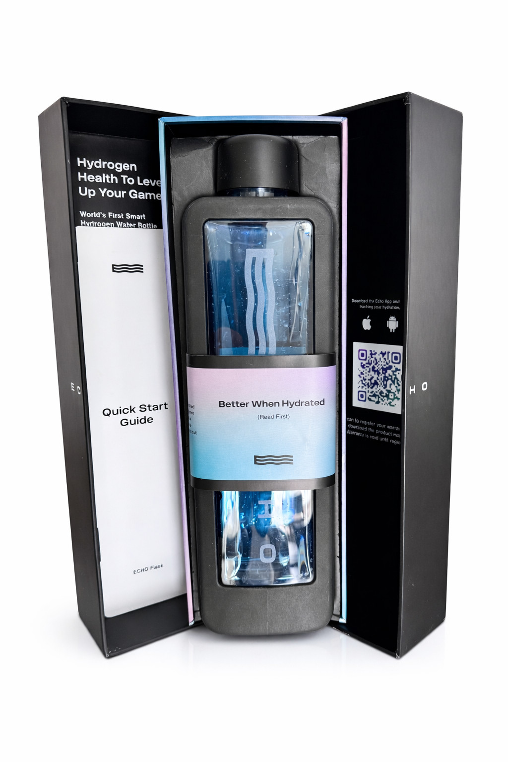 Echo Flask Hydrogen Water Bottle SPE/PEM 5.0 - 8.0 PPM with USB-C charging 9K