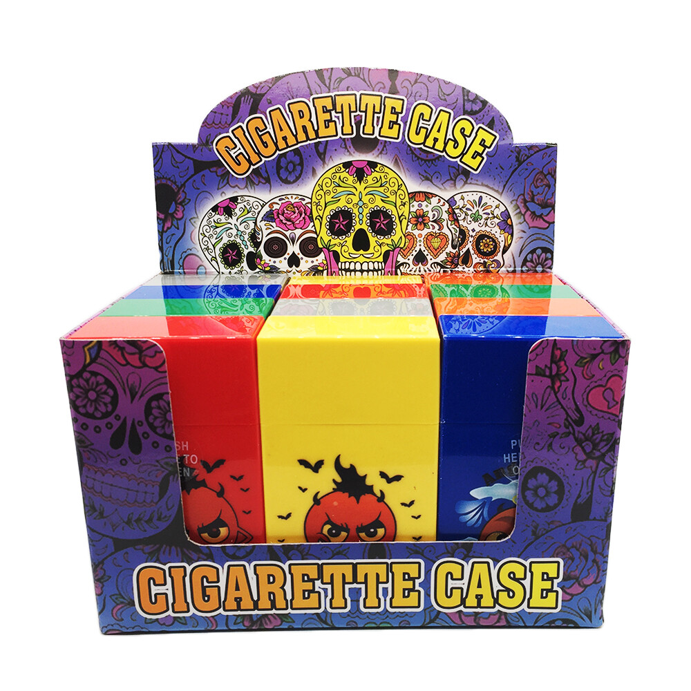 Devil 100's Size Push-to-Open Plastic Cigarette Case Mixed Color