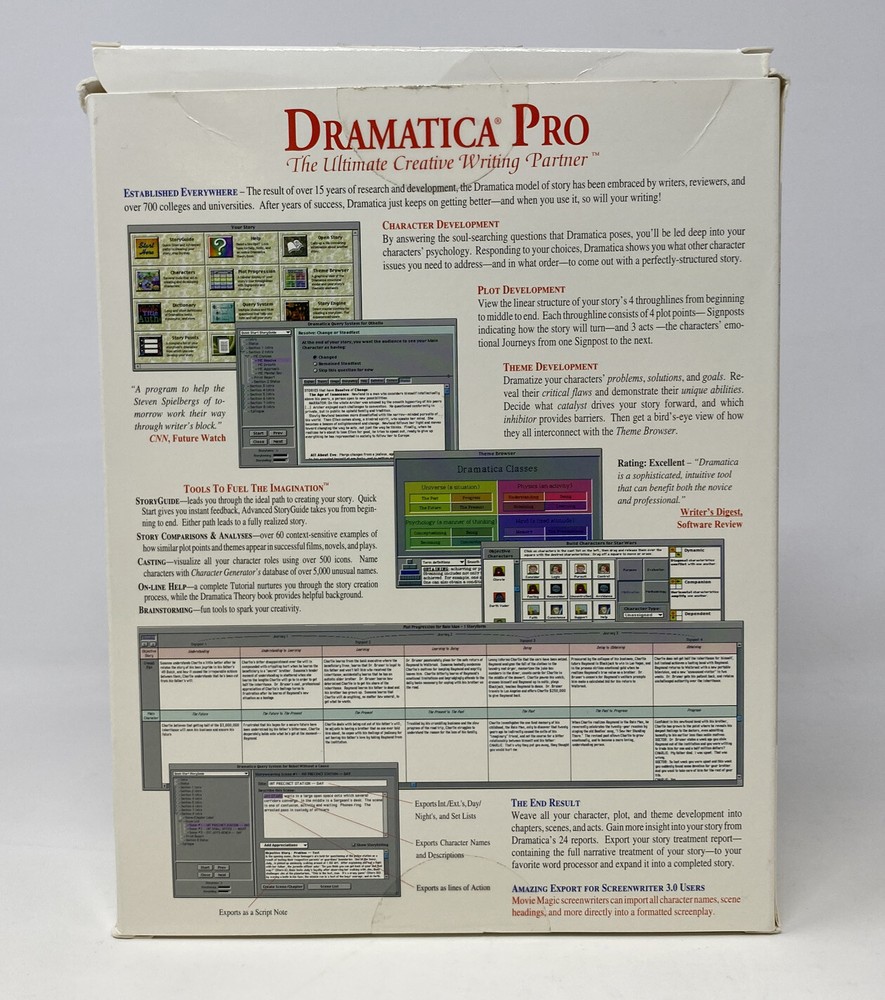 Dramatica Pro The Ultimate Creative Writing Partner BOX AND MANUALS ONLY NO DISK