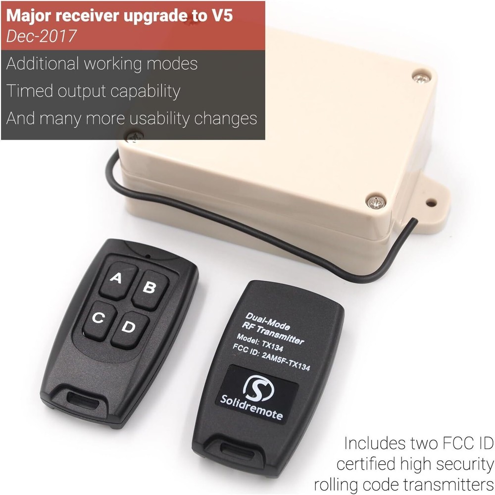 Black Relay Secure Rolling Code Key Fob Device For Home Automation Security