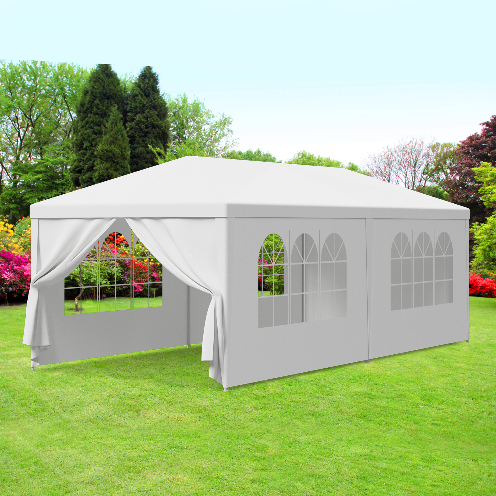 10 x 20' Gazebo Party Tent with 6 Side Walls Wedding Canopy Cater Events Outdoor