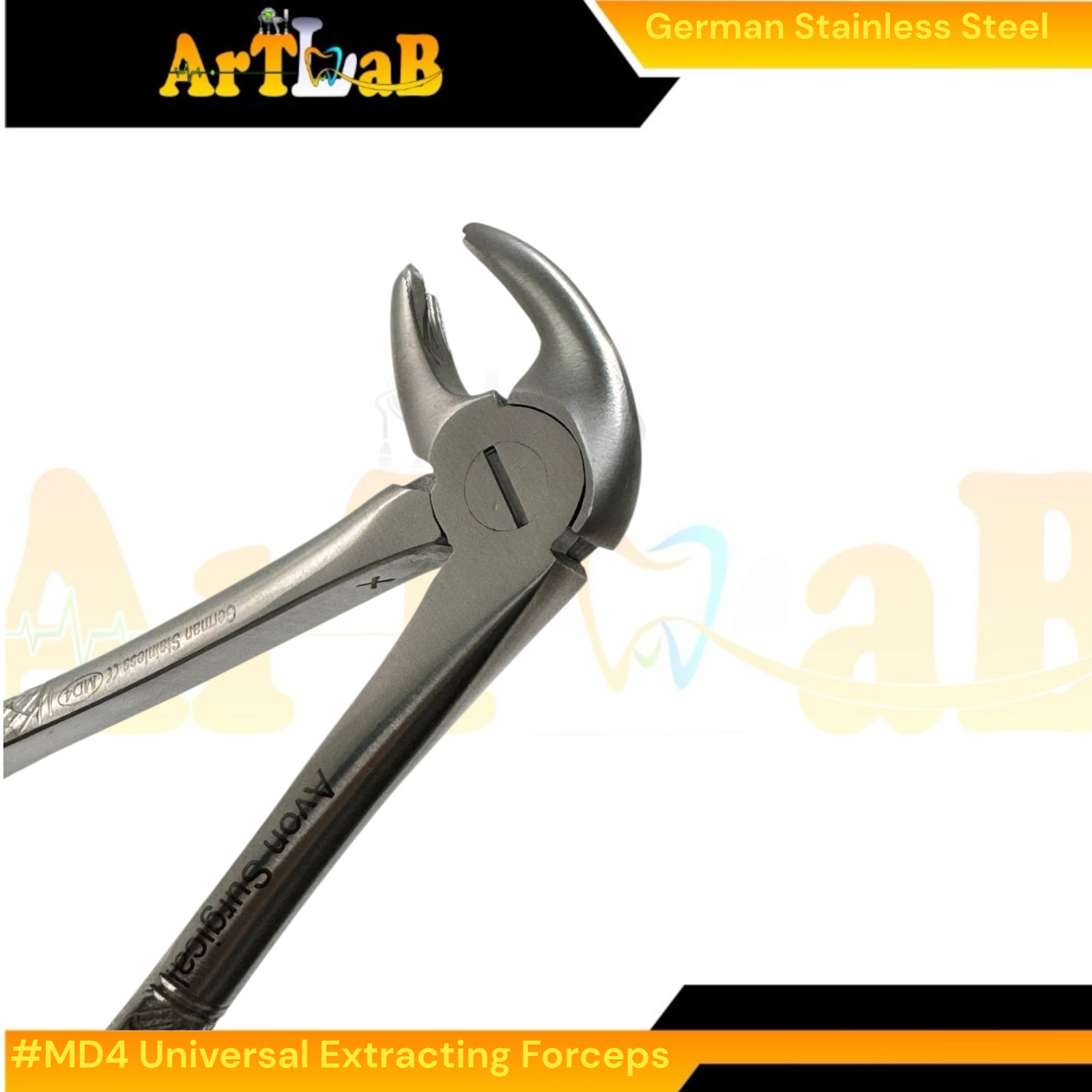 Universal Tooth Extraction Pliers MD4 for Lower Molars - German Stainless Steel