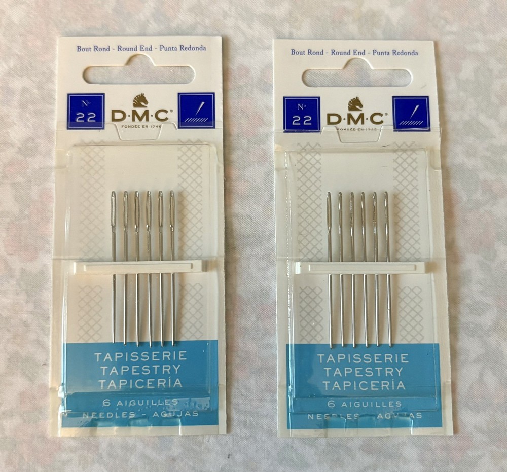 DMC Size 22 Tapestry Needles. Includes 2 packs, 6 needles per pack. New unopened