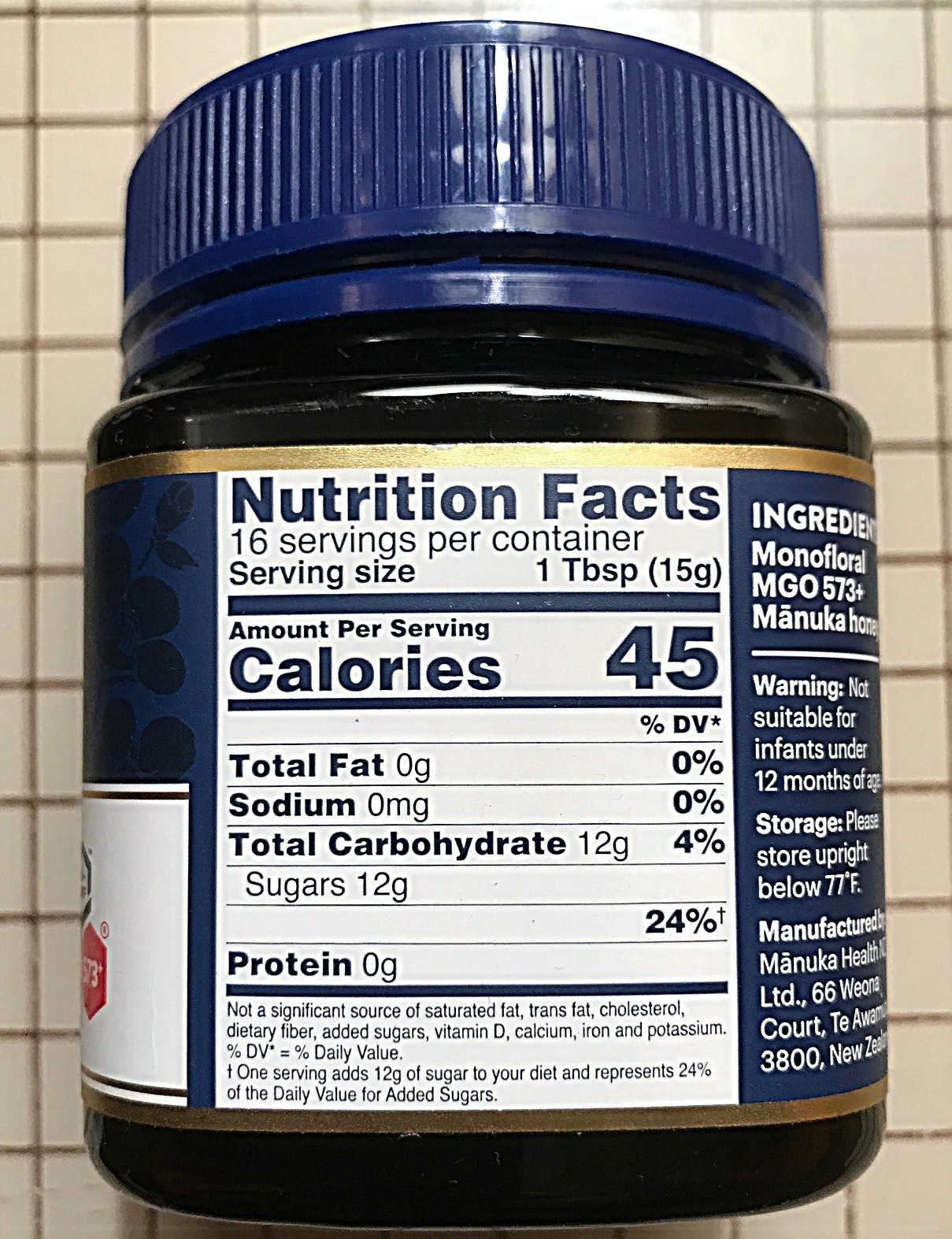 Manuka Health Raw Manuka Honey New Zealand MGO 573+ UMF 16+ 250g =LOWEST-PRICE=