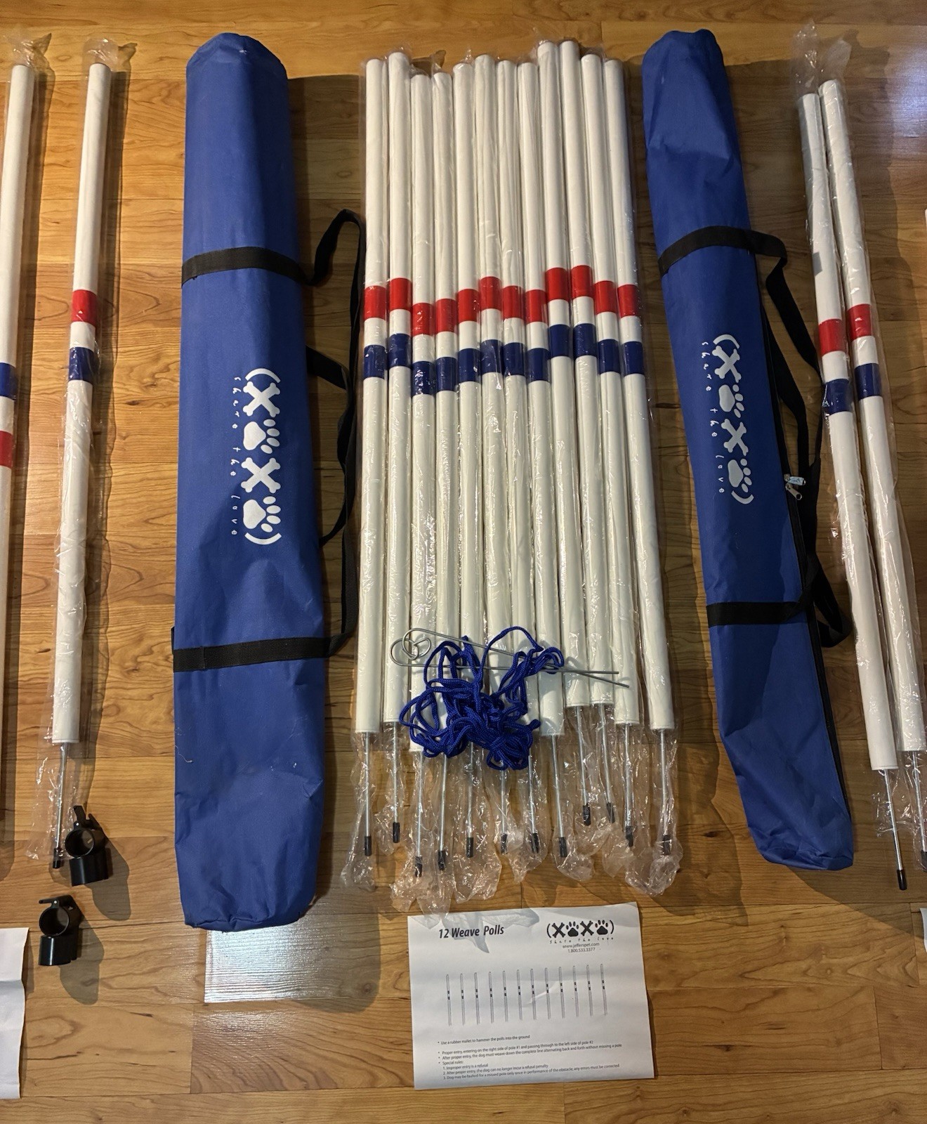 Dog Agility Training Equipment Bar Jump Ring Jump and 12 Weave Poles