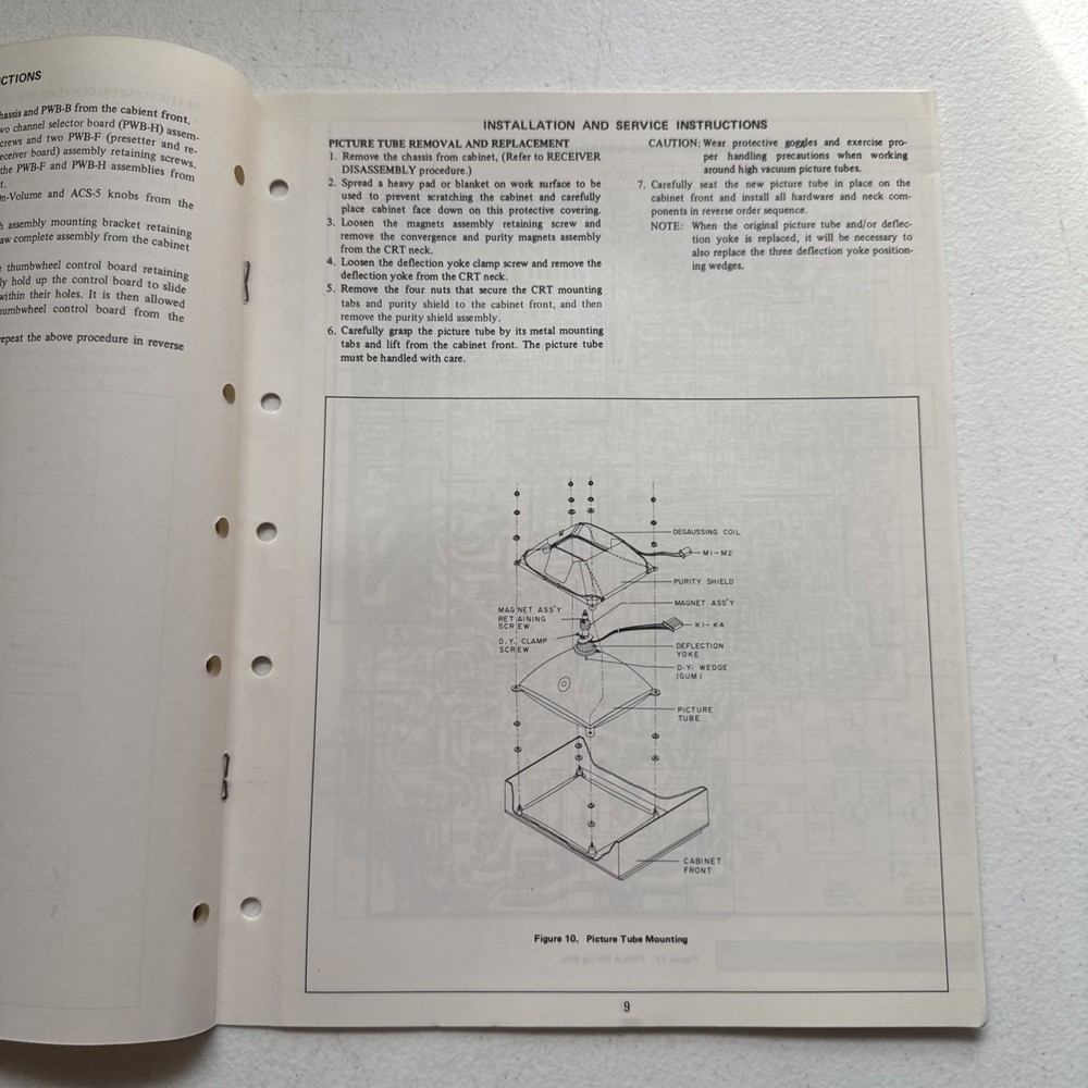 Sharp Electronics Color Television Model C1985 Preliminary Service Information