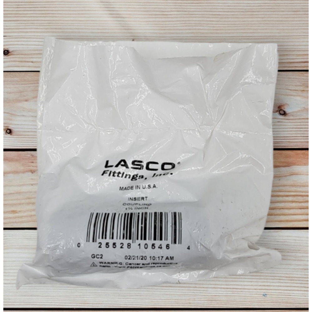 Lasco Schedule 40 1-1/4" Insert x 1-1/4" Dia. Pipe Insert PVC Coupling