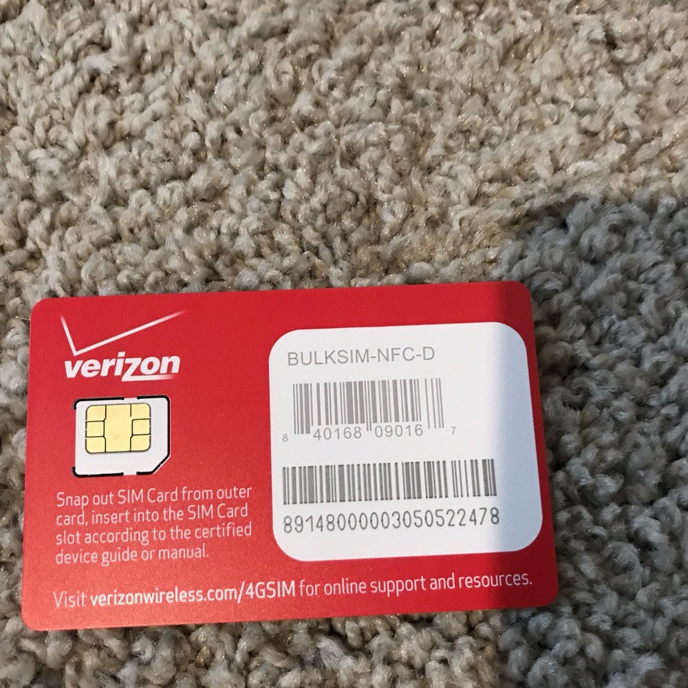 Verizon Wireless 4G LTE Certified SIM CARD Red