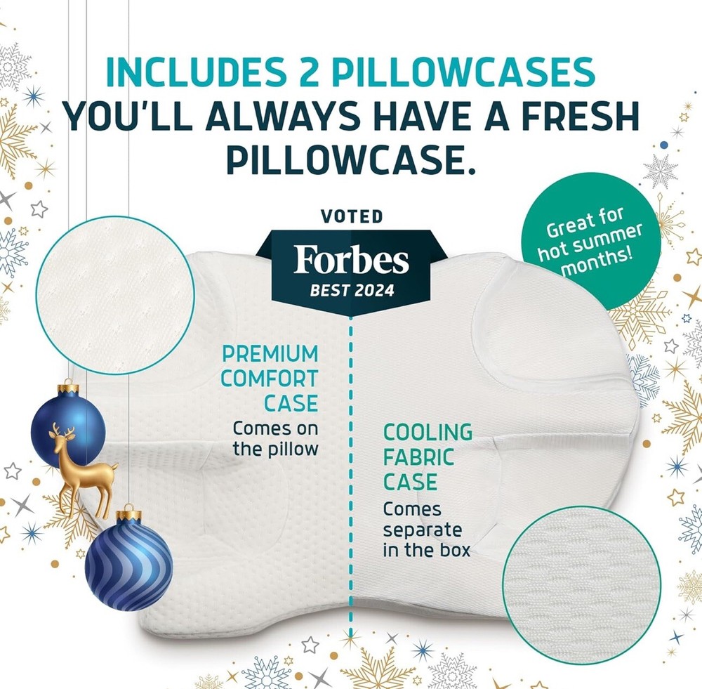 Lunderg CPAP Pillow for Side Sleepers - Includes 2 Pillowcases - Adjustable