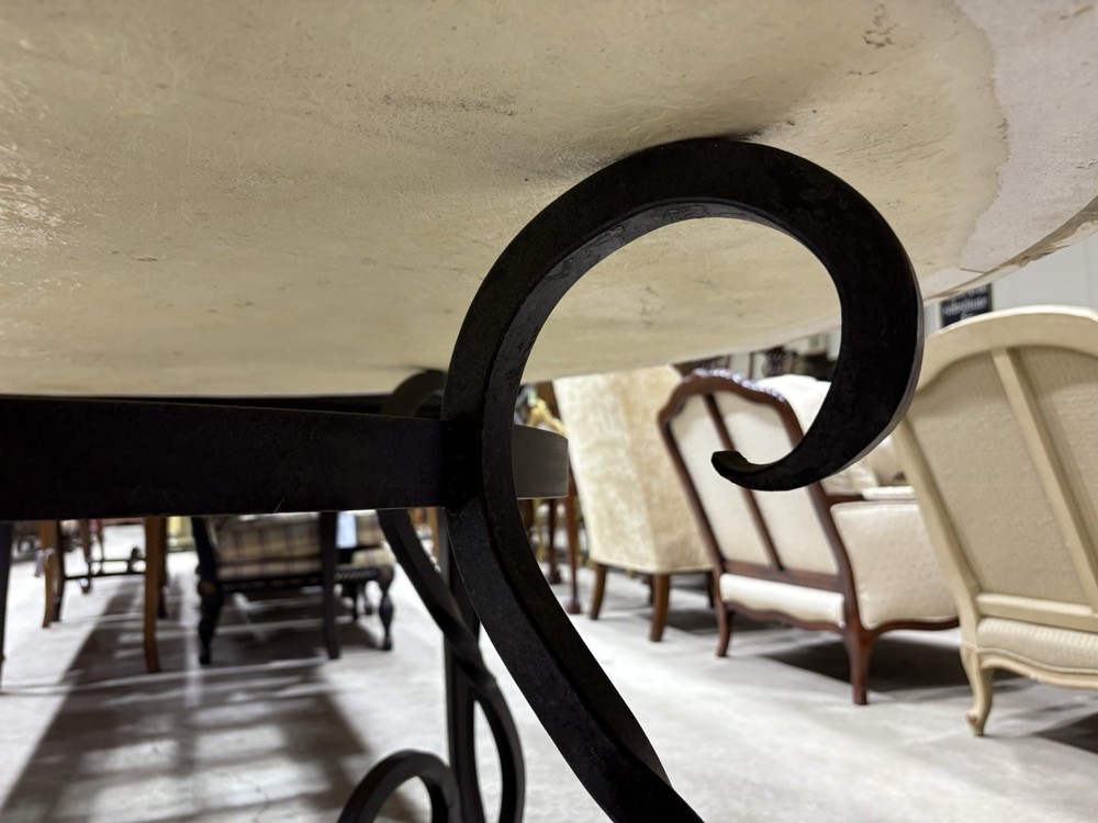 65190 Quality Decorator Cement Top Iron Table Dining Kitchen Table