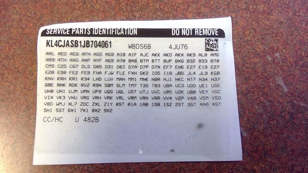 2017-2021 Buick Encore 8" Dash Display and Control Panel ID 42498392