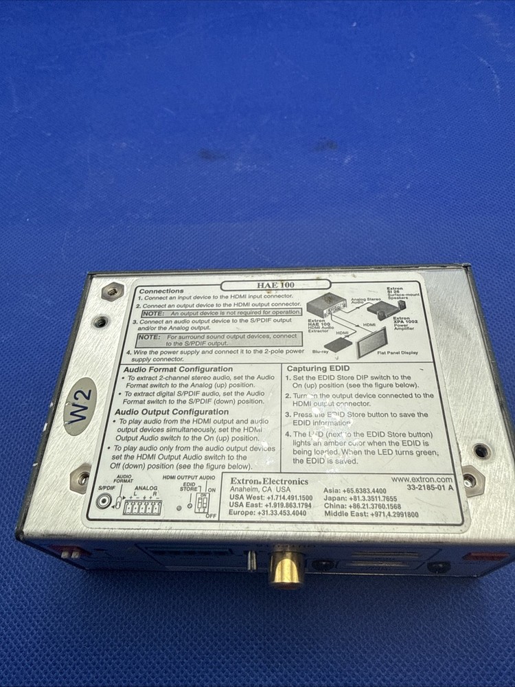 Extron HAE 100 HDMI Audio Extractor no power adapter