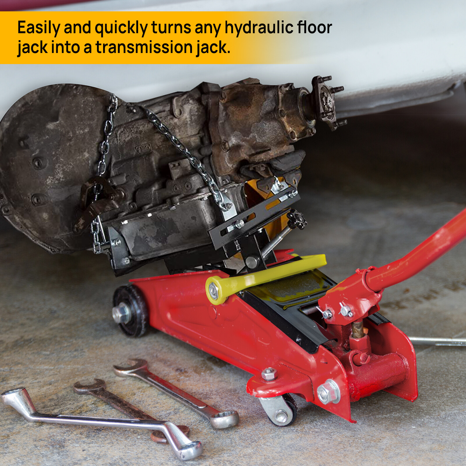 Transmission Floor Jack Adapter 1100lbs Capacity 1/2 Ton for Repair Tool Black