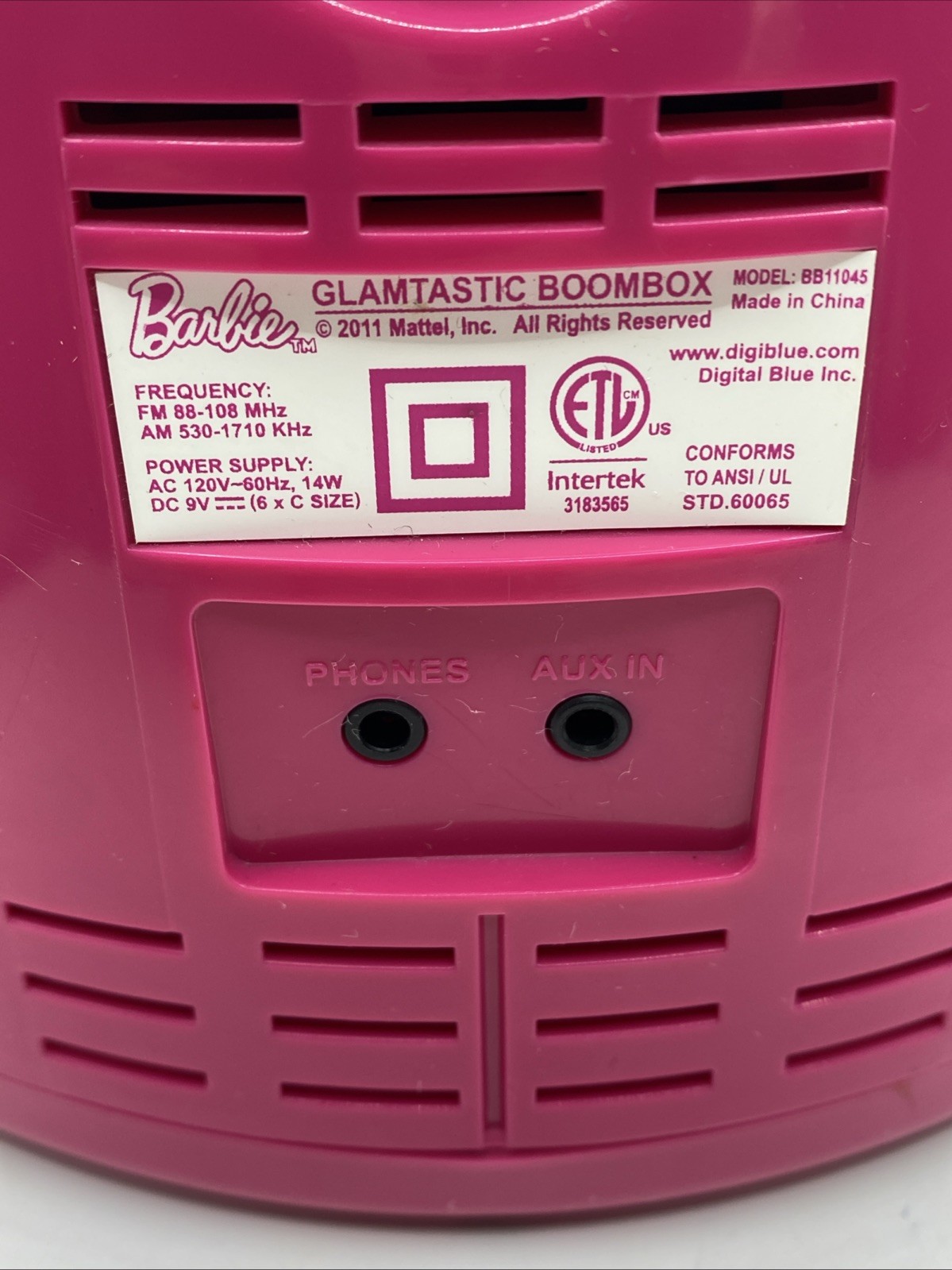 Barbie Glamtastic Boombox CD Player Radio Pink Model BB11045 2011 Works AUX