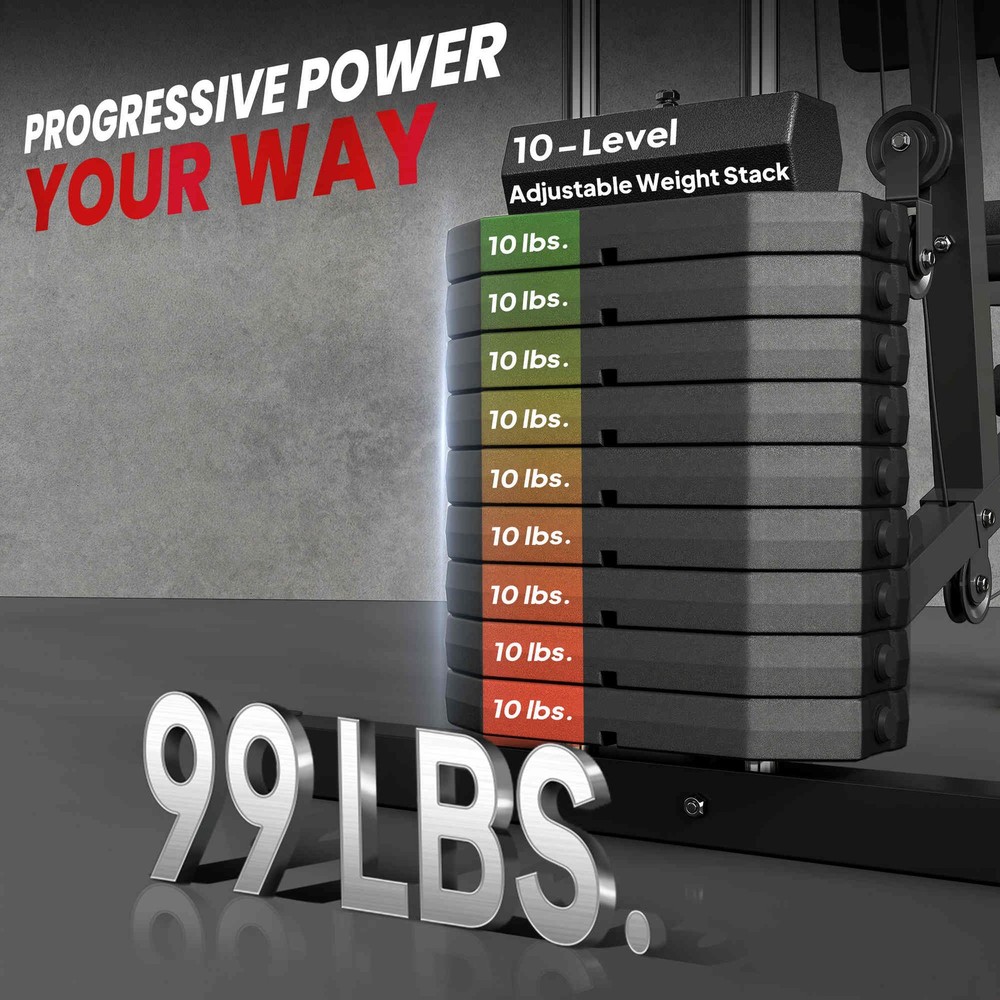 Multifunctional Workout Station for Chest Presses and Pull Up Exercise, 264 lbs