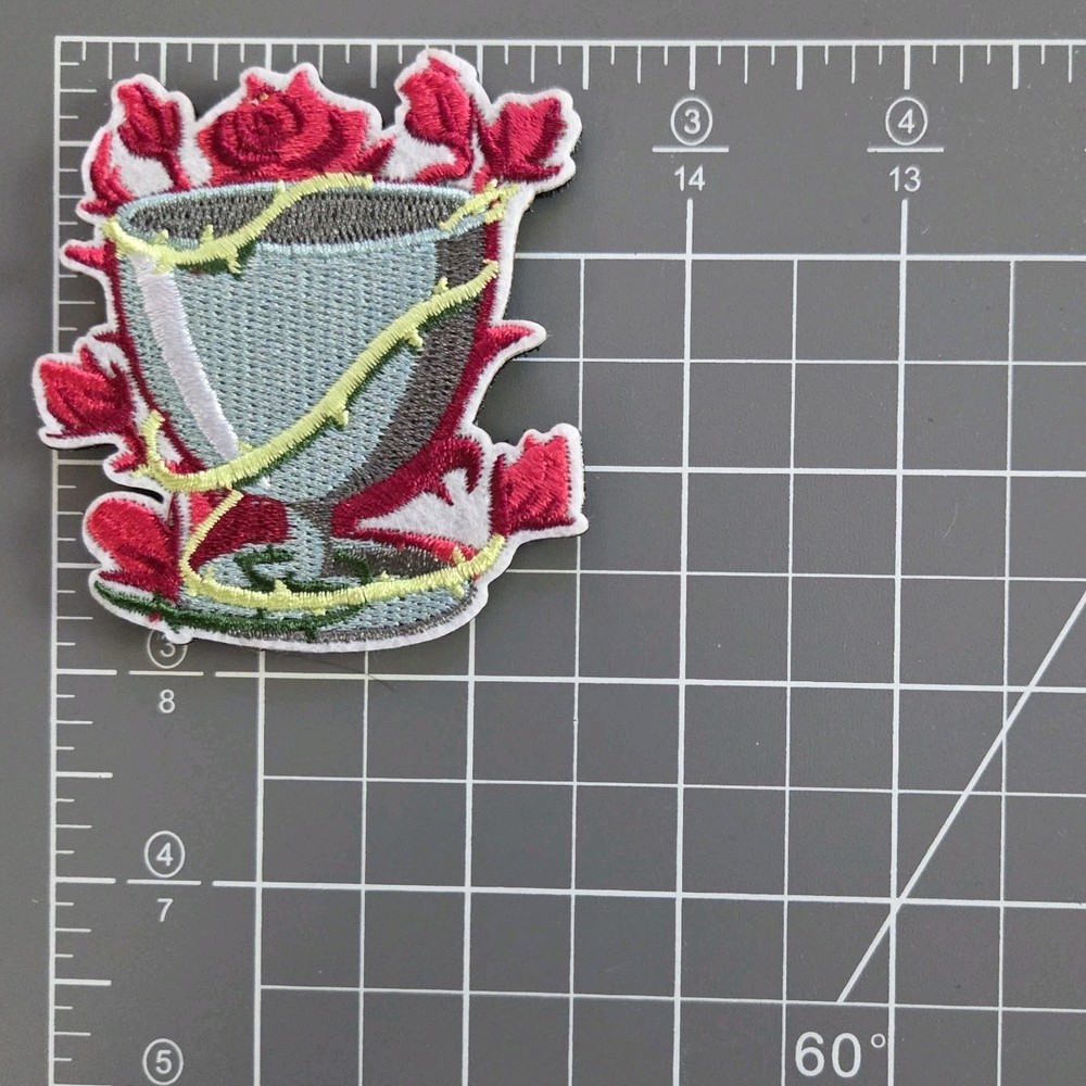 Holy Grail Rose Thorns Christian Catholic Religious Hook And Loop Patch