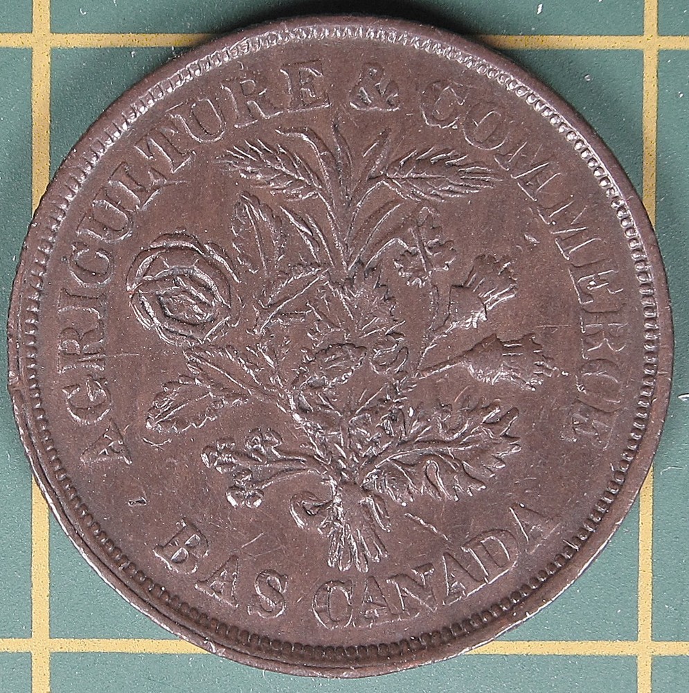 c.1838 Lower Canada Un Sou Token LC-5A3