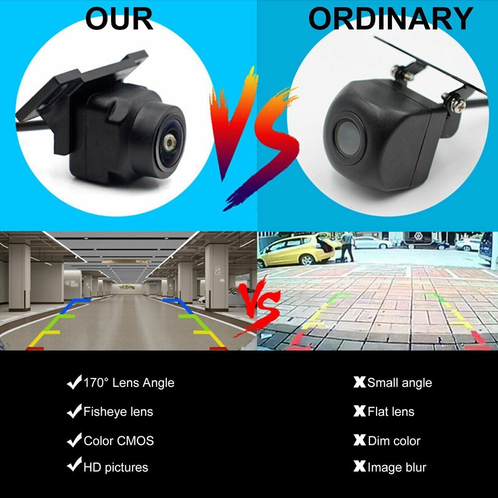 Car Rear View Reverse Backup Camera Parking Guideline Night Vision Waterproof
