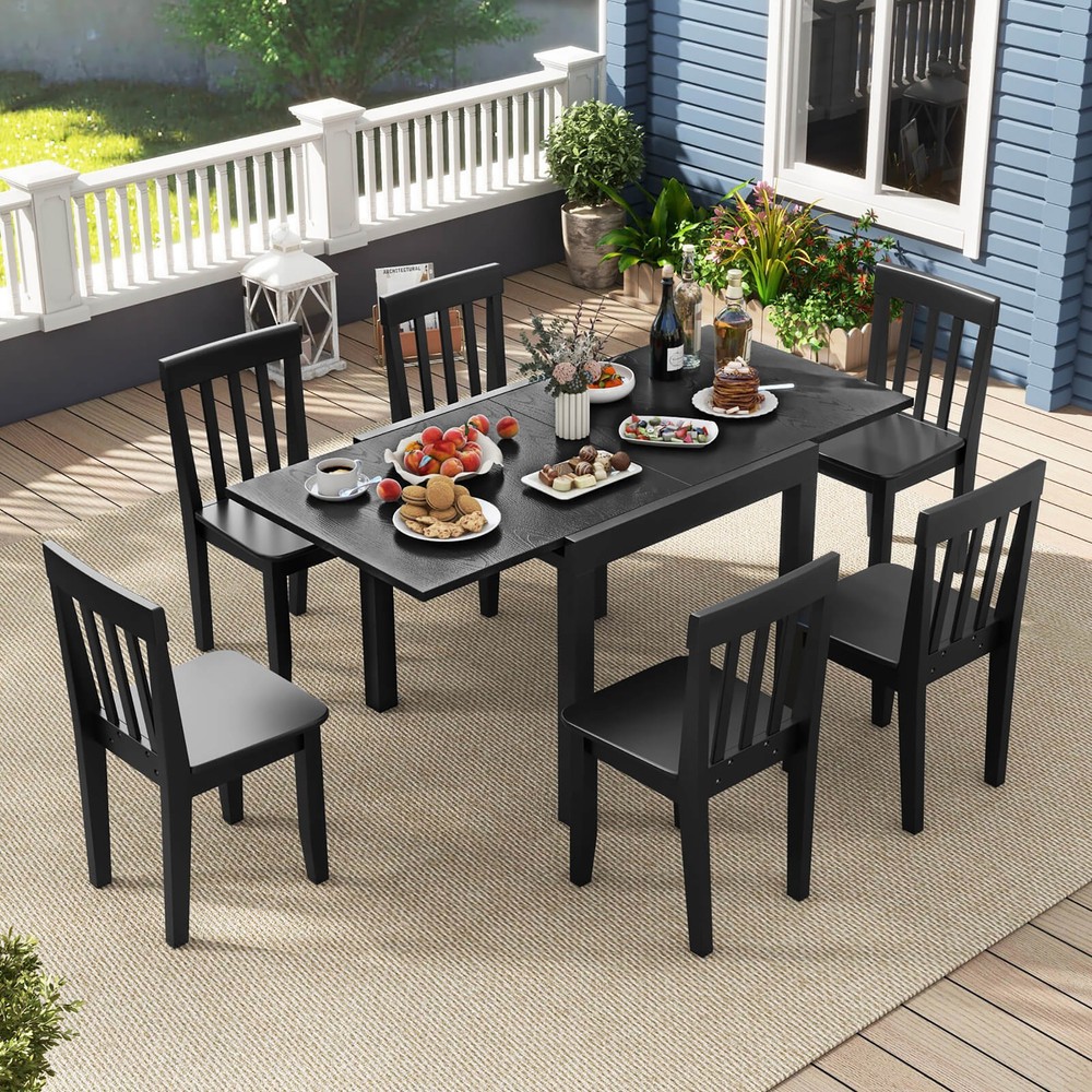 Patio Expandable Dining Table 31.5''-63'' Adjustable Rectangular All Weather